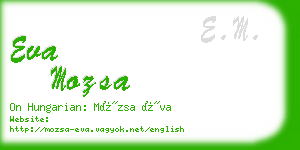 eva mozsa business card